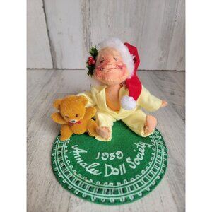 Annalee train track bear 1989 doll Society mobility xmas